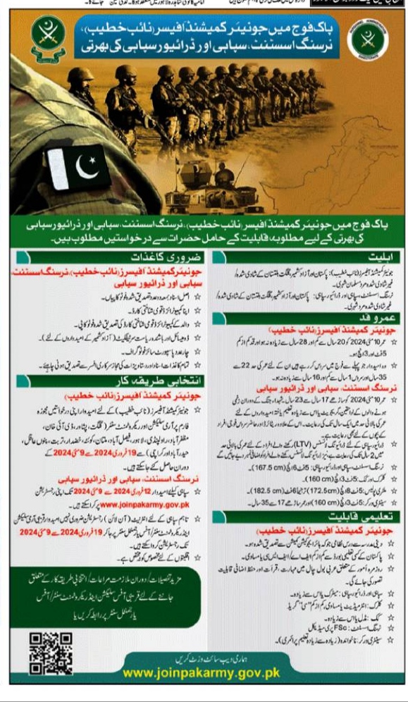 Pak Army New Advertisement Soldier 2024 Online Apply